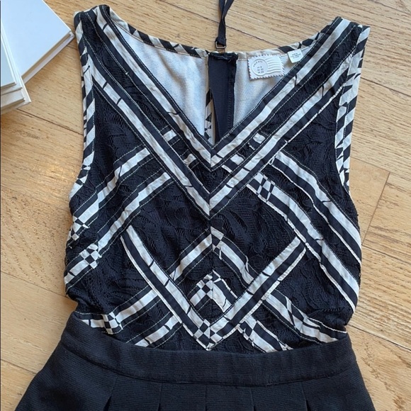 Anthropologie dress, black and white, size 0 - Picture 3 of 13